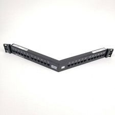 CAT6 24 port angled patch panel Hubbell Next Speed P624AU, 19"