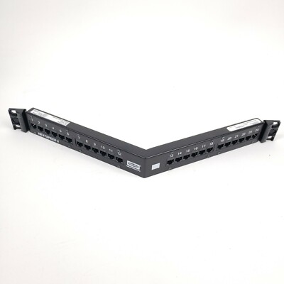 CAT6 24 port angled patch panel Hubbell Next Speed P624AU, 19''
