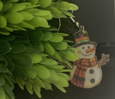 Snowman Earring, Holiday Earrings, Christmas Earring, Gift Idea, Dangle Earring