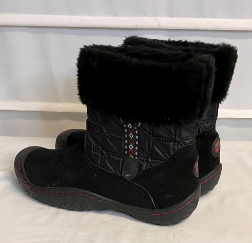 J 41 Jeep Adventure Stream Black Fur Trimmed Pull On Ankle Boots 7M EC! - Picture 6 of 10