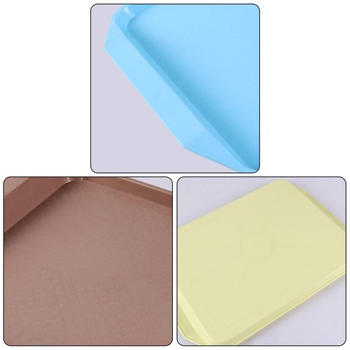 4 Pack Rectangular Fast Food Serving Tray Plastic Restaurant Serving Tray - Picture 3 of 7