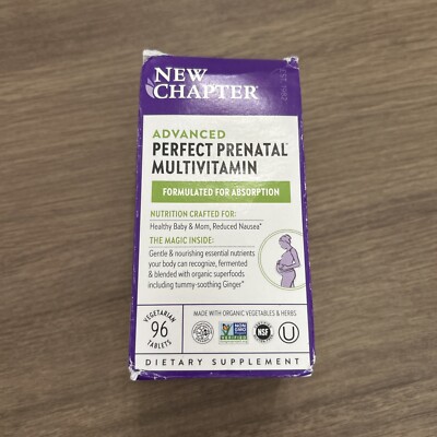 NEW CHAPTER ADVANCED PERFECT PRENATAL MULTIVITAMIN - 96ct - Exp: 11/25