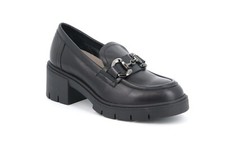 Mocassini Slip-on Grunland SC5578 pelle nera tacco 5,5 cm SCONTO DA LISTINO