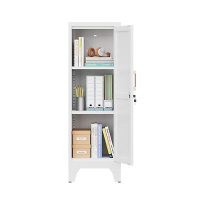 Small Bathroom Storage Cabinet White Floor Standing w/ Door & Shelves Storage