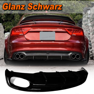 Tuning Heckdiffusor Lippe Glanz Schwarz für Audi A7 S-Line S7 Sportback 2011-14