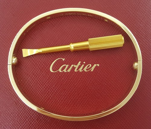 Cartier LOVE 18K Yellow Gold 4 Diamonds Bracelet 0.42 ct SIZE 18 Retail $11.9K - Picture 10 of 10