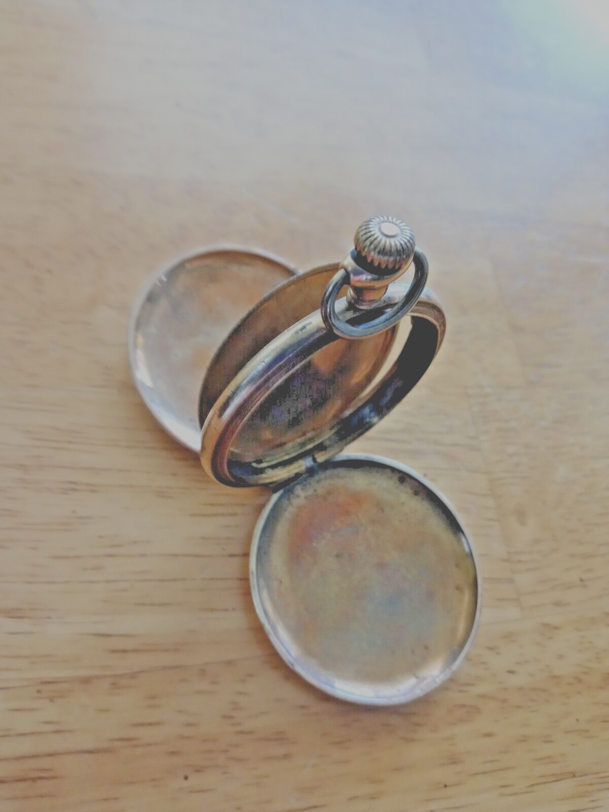 14K Gold Plated Pocket Watch Case 33.62g 42mm 3-Section