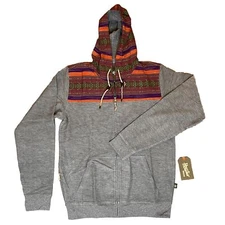 Howler Bros Brothers Shaman Zip Hoodie Men's Zona Jaquard Heather Gray RARE NEW