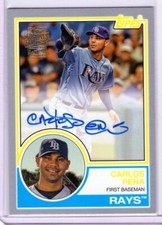 CARLOS PENA 2022 Topps Archives Fan Favorites On Card Silver Auto /99  Tampa Bay