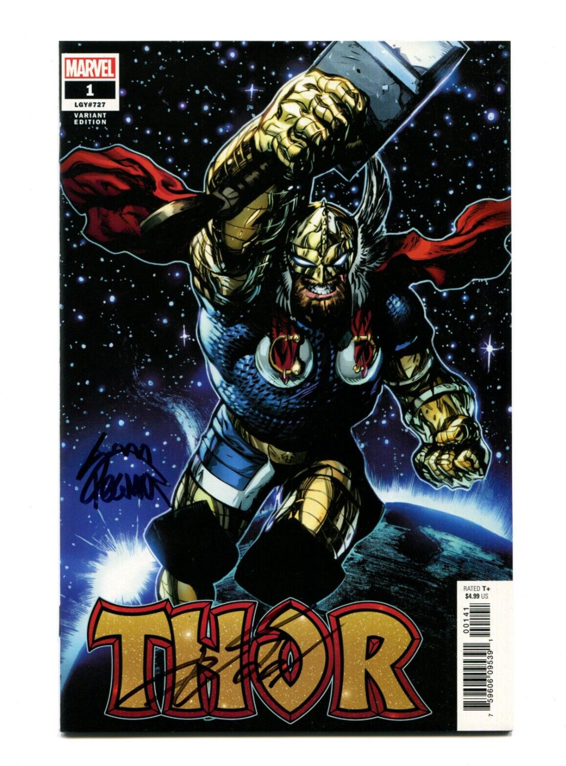 Thor #1 LGY#727- 1:50 Variant Signed Ryan Stegman + Donny Cates w/COA (9.2) 2020