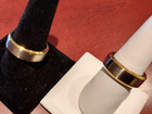 TITANIUM Plain Matte Polished RING BAND with Gold Plated BEVELS, size 12 — photo 6