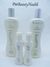 BIOSILK SILK THERAPY Shampoo  Conditioner 12 oz wit travel size 2.26 oz