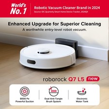 Roborock Q7 L5 Robot Vacuum Cleaner, 8000Pa, Dual Anti-Tangle System, LiDAR Navi 2