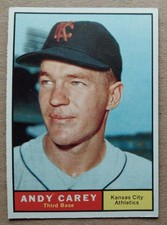 1961 Topps ANDY CAREY Kansas City Athletics #518 EX++