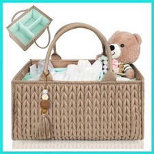 Diaper Caddy Organizer, Baby Diaper Caddy Organizer with Handle Baby Basket N...