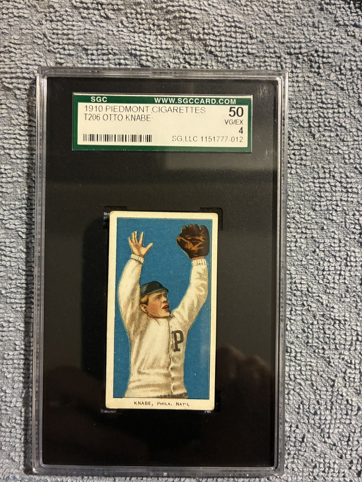 1909 T206 Otto Knabe SGC 4 VG-EX Piedmont  