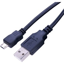 Blue Jet 3 Ft. Black Micro USB-B to Type-A USB Charging  Sync Cable BJ-1007
