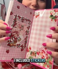 Handmade Reusable Sticker Set | Pocket + Traveler Size Strawberry Style