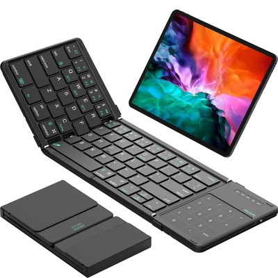 Nillkin Foldable Bluetooth Keyboard with Touchpad & Number Pad, Portable Blue...
