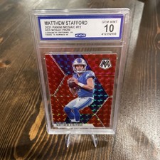 2021 Panini Mosaic #72 Matthew Stafford Prizm Red Mosaic CCG Gem Mint 10 