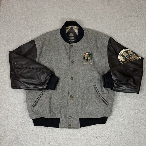 Vintage Guess Jacket Mens Large Varsity Bomber Georges Marciano Wool Leather Vtg - Picture 3 of 16