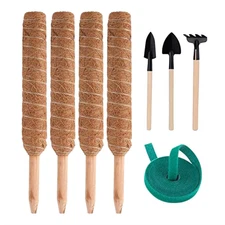 4Pcs Moss Pole Plant Pile Support for Potted Plants Coco Coconut Shell Rod for C