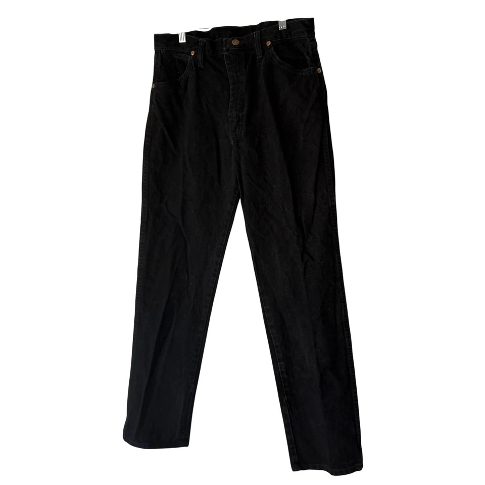 Pantalones de mezclilla negros Wrangler vintage años 90 corte vaquero para hombre 32x34 pierna recta Foto 2 de 4