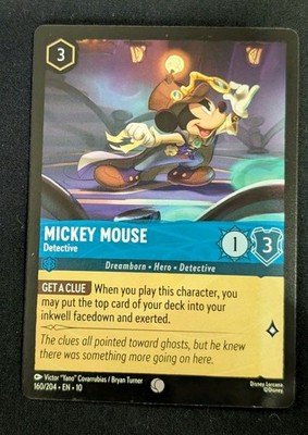 Mickey Mouse Detective 160/204 Whispers in the Well Disney Lorcana M/NM Regular 