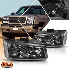 For 03-06 Chevy Silverado/Avalanche Upper Headlight/Lamp Clear Side Corner Black