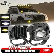 3inch Flush Mount LED Work Light Pod Yellow White Driving Spot Fog Off Road