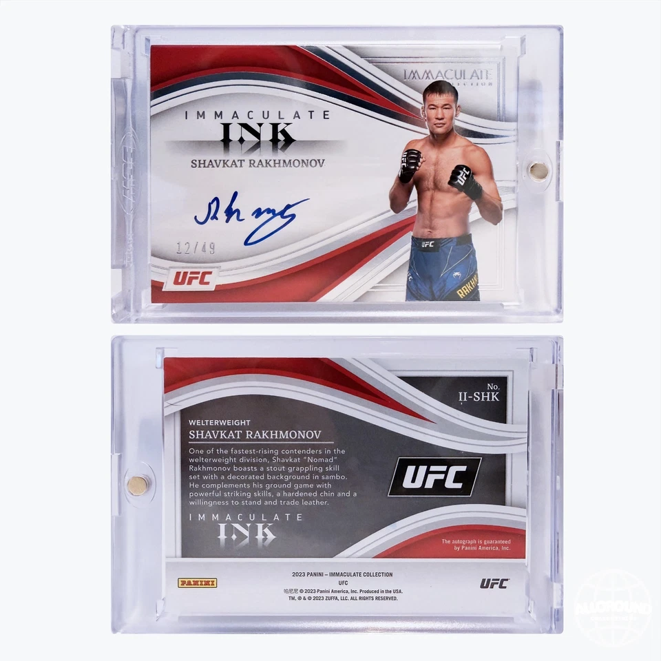 2023 PANINI IMMACULATE COLLECTION UFC SHAVKAT RAKHMONOV AUTO /49 LC - Image 3 of 3