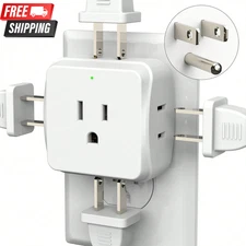 Multi Plug Outlet Extender 5 Way Wall Outlet No Surge Small Indoor Plug Adapter
