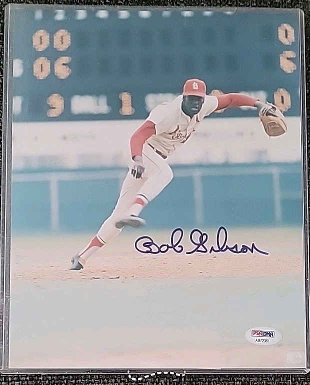 Bob Gibson PSA DNA Autographed 8x10 Photo Signed Cardinals HOF