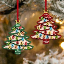 Custom Family Tree Ornament 2025, Personalized Family Christmas Ornaments