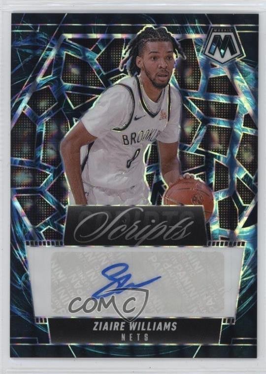2024-25 Panini Mosaic Scripts Genesis Prizm Ziaire Williams #MS-ZWB Auto 04qn