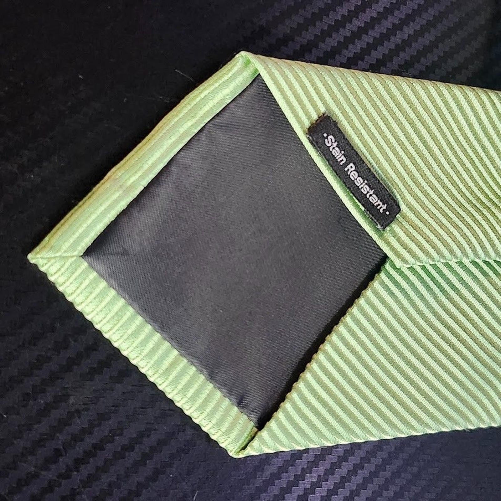 Covington Green Diagonal Striped 100% Silk Stain Resistant Tie image 5