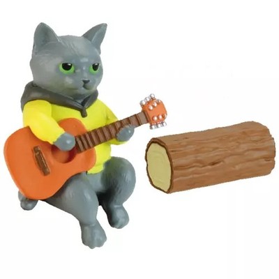 Cat's Holiday Mini Figur Russian Blue and Log Campfire Edition