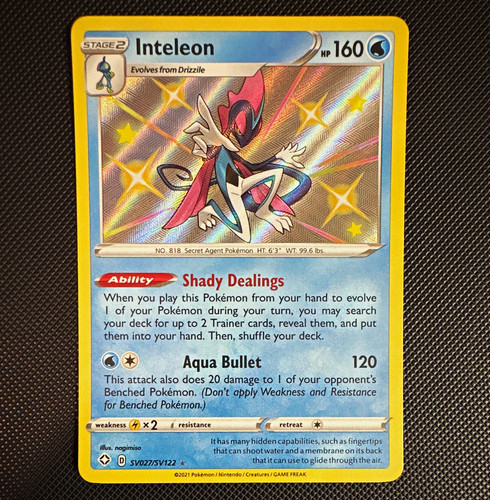 The Pokémon Company Inteleon SV027/SV122 Shining Fates Shiny Holo Rare 160 HP