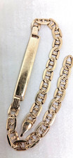 Vintage Solid 10K Gold Italian Chino Link ID ...