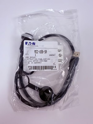 Eaton M22-USB-SA 22mm Panel Mount USB Socket Bulkhead Interface w/ Cable