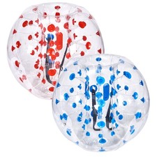 2 x 1,2m Bumper Ball Bubble Soccer Zorb Aufblasbarer Stoßball Blau + Rot