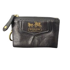 Coach Black Leather Pouch Horse Carriage Y2K Preppy Mini Wallet Coin Purse Luxe
