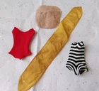Vintage Barbie very early bathing suits. Hat and scarf for Magic Color