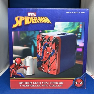 New Marvel Spiderman Blue Red Mini Fridge Thermoelectric Cooler 4L/6-Cans