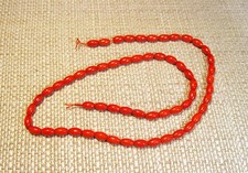 Beautiful 16" Strand of 7mm x 4mm Red Bamboo Coral Oval Tube Beads Lot B4
