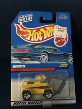 1997 Hot Wheels Mainline/Collector #643 DIGGER Yellow Gray Boom w/Chrome 5 Spoke