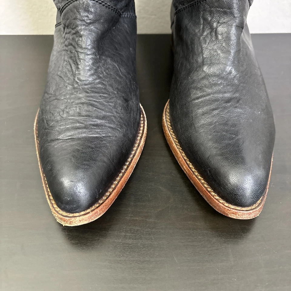 Botas hasta la rodilla GEE WAWA para mujer 7M negras texturizadas de cuero suave anthro Foto 3 de 4