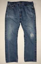 Vintage Levi  s 501 Distressed Button Fly Denim Jeans 38 x 32 