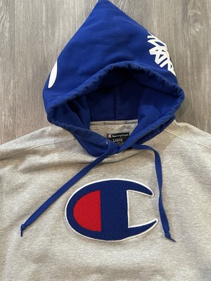champion チャンピオンパーカー　timberlandコラボ　USA Champion x Timberland Hoodie Mens L - Gray Sleeve Spell Out