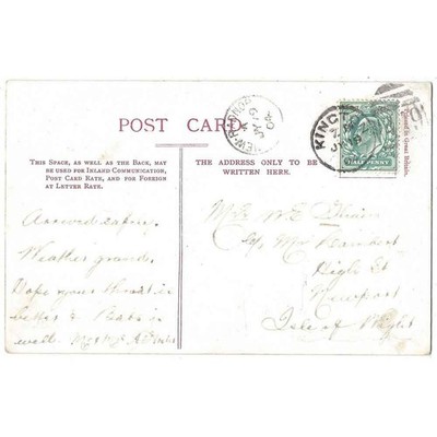 KINGTON Herefordshire Duplex & New Radnor Fingerhut 1904 Stempel auf Postkarte